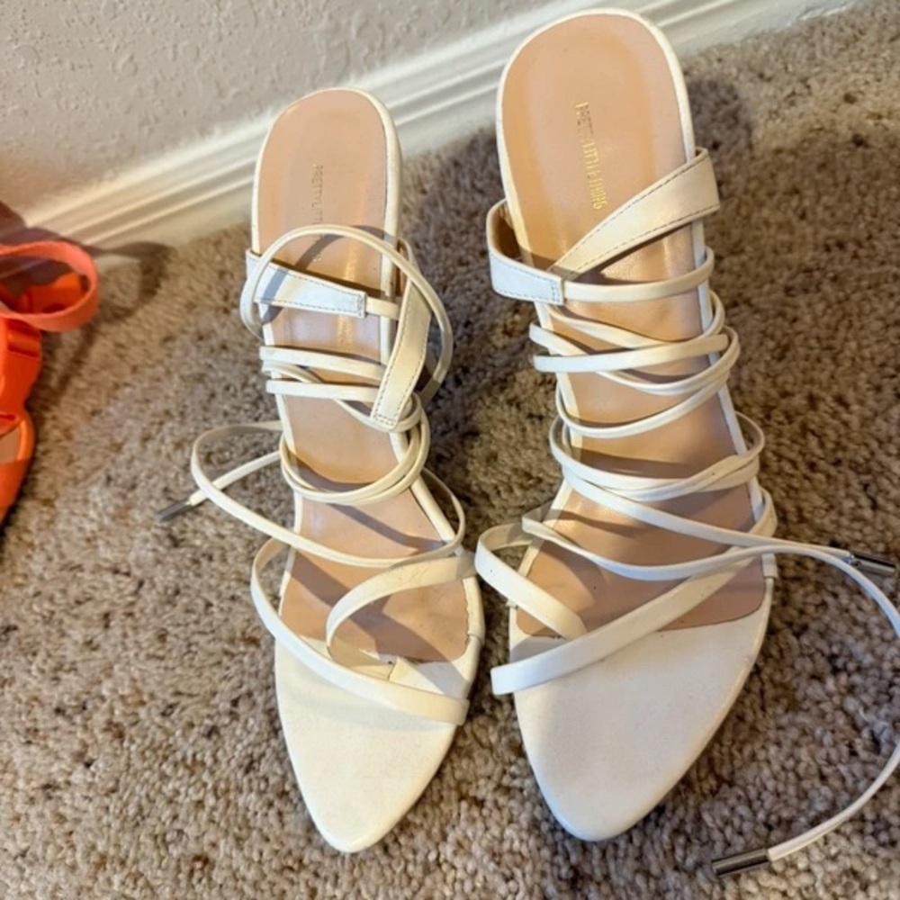 PrettyLittleThing Ivory Strappy Heels